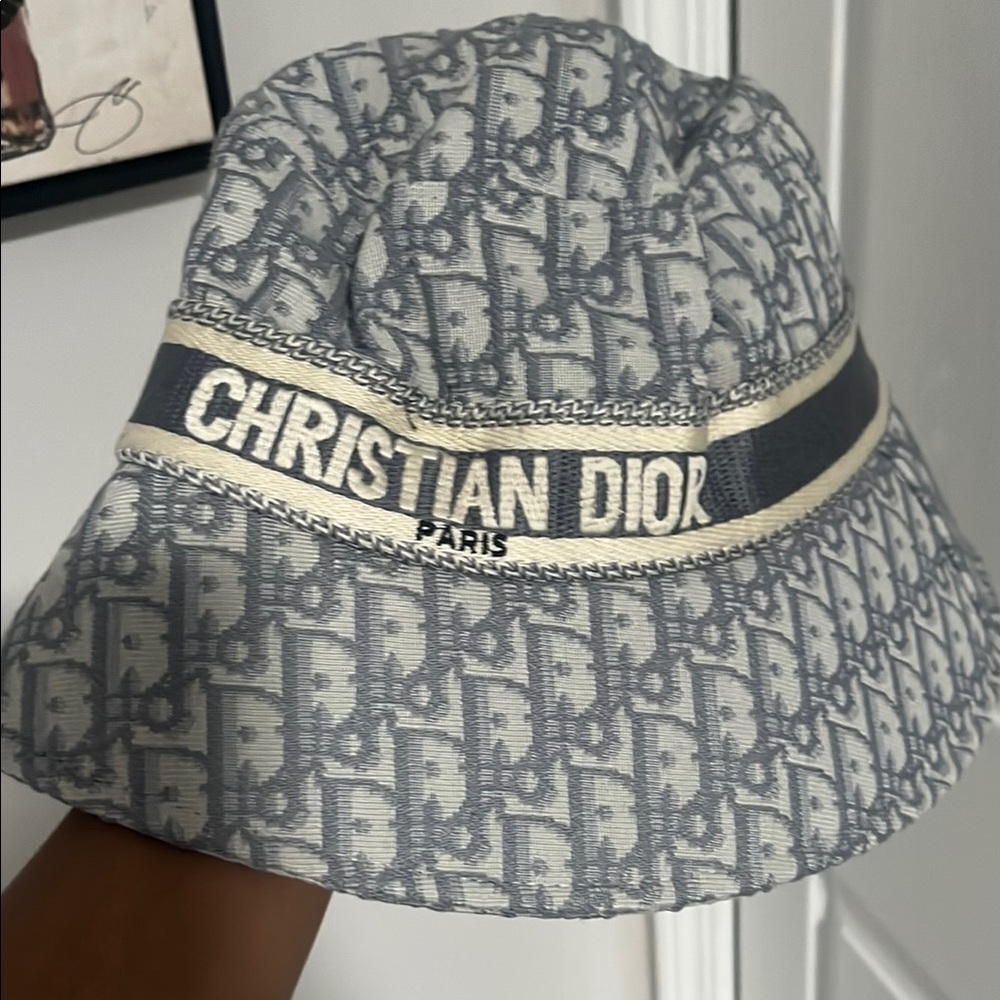 Dior Gray and Cream Bucket Hat